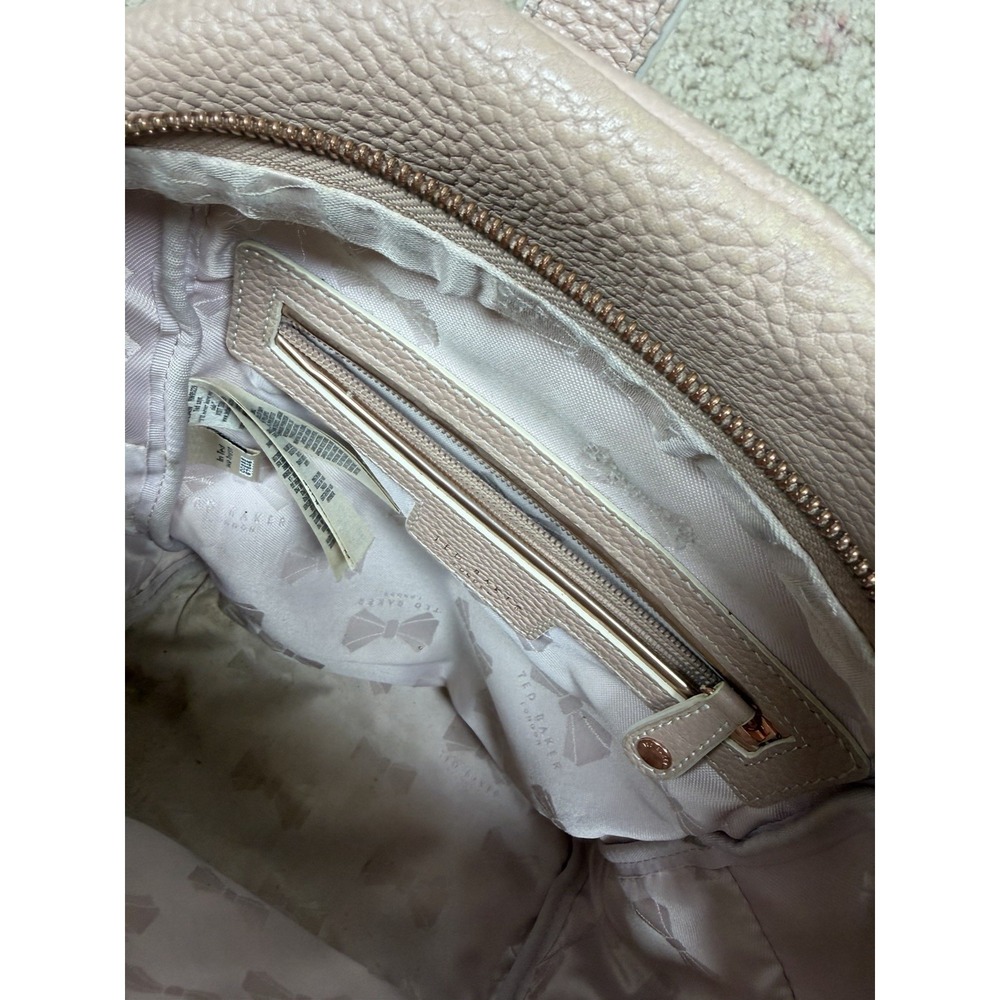 TED BAKER London Mini Backpack Bag Pink Pebble Leather Adjustable‎ - Picture 3 of 16